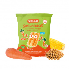 Smileat, BIO Smilondy, cícerové, kukuričné a šošovicové mrkvové chrumky, 25 g