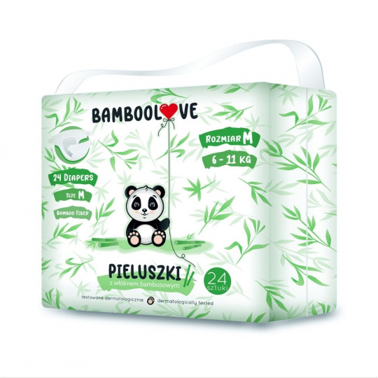 BAMBOOLOVE, Jednorazové plienky veľkosť M (6-11 kg), 24 ks