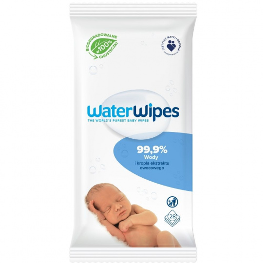 WaterWipes, BIO, vlhčené obrúsky, 28 ks