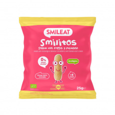 Smileat, BIO Smilitos, Bio kukuričný snack s príchuťou jahody a banánu, 25g