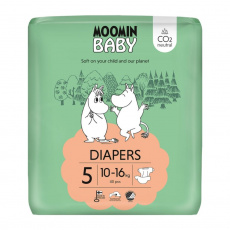 MOOMIN Baby, 5 MAXI plienok (10-16 kg), 40 ks. EKO