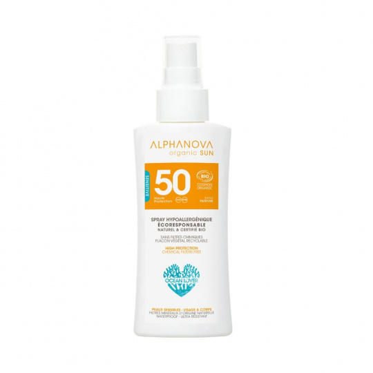 Alphanova Sun, Sprej s filtrom SPF50, cestovná verzia, 90g