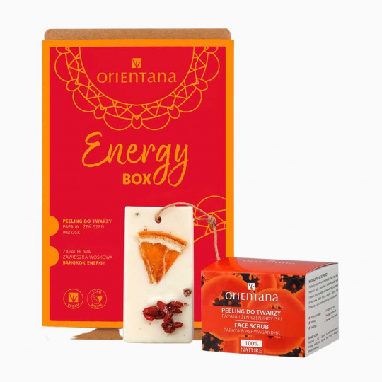 Orientana, ENERGY Box Set: peeling na tvár a prívesok s vôňou