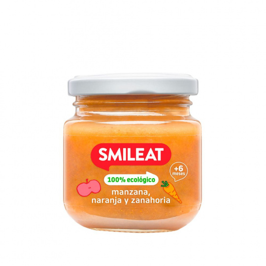 Smileat, BIO Dezert s bio jablkami, mrkvou a pomarančom, 130g