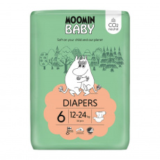 MOOMIN Baby, Plienky 6 JUNIOR (12-24kg), 34 ks. EKO