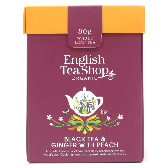 English Tea Shop, sypaný čierny čaj, zázvor a broskyňa 80 g