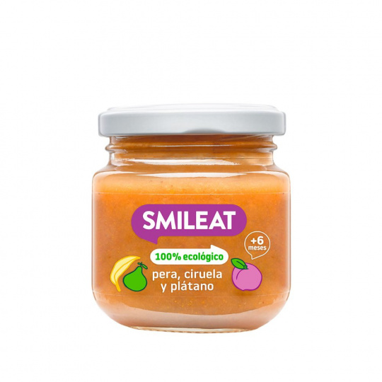 Smileat, BIO Dezert s bio hruškami, slivkami a banánmi 130g