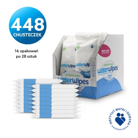 WaterWipes, BIO, vlhčené vlhčené obrúsky, 28 ks. x16, KARTÓN