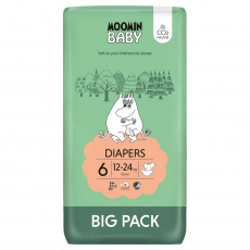 MOOMIN Baby, Plienky 6 JUNIOR (12-24kg), 51 ks. EKO VEĽKÉ BALENIE