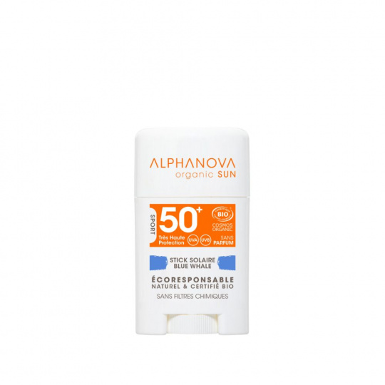 Alphanova Sun, Krém s tyčinkou filtra, SPF50+, Modrá veľryba, 12 g