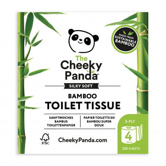 Cheeky Panda, 4 rolky toaletného papiera