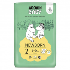 MOOMIN Baby, 2 plienky (3-6 kg), 56 ks. EKO