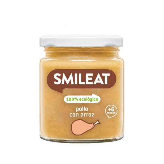 Smileat, BIO Dóza s bio kuracím mäsom a ryžou pre bábätká, 230g